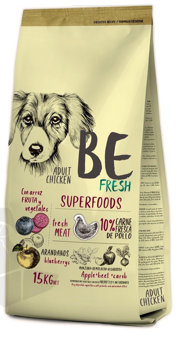 Be Fresh Adult Chicken - Comida para Perros Adultos de Pollo - 15 Kg