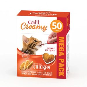 Catit Creamy Snacks Para Gatos de Pollo - 50 Tubos x 10 g
