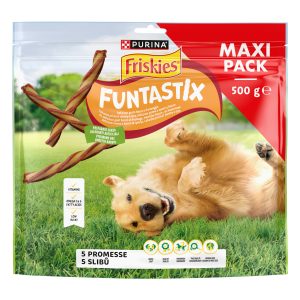 Purina Friskies Funtastix Dog - Snack para Perro con Aroma a Queso y Bacon - 500 g
