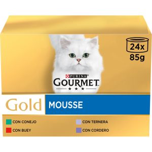 Purina Gourmet Gold Mousse Multi Variedad - Comida Humeda para Gato - 24x85 g