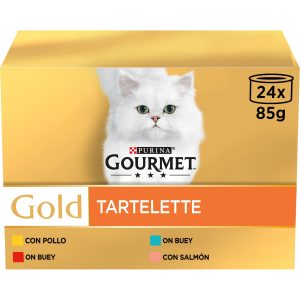 Purina Gourmet Gold Tartelette Multi Variedad - Comida Humeda para Gato - 24x85 g