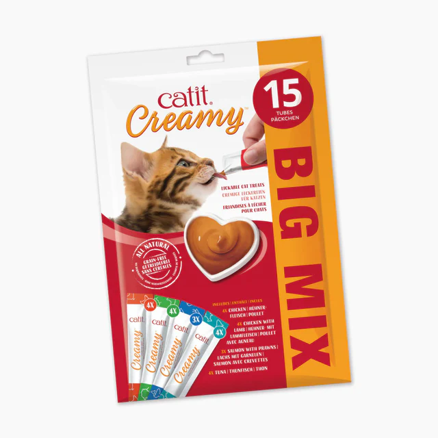 Catit Creamy Snacks Para Gatos Mix - 15 Tubos x 10 g