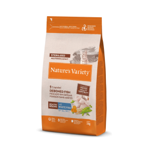 Nature's Variety Healthy Grain Sterilized Pescado Blanco - Comida para Gatos Adultos Esterilizados