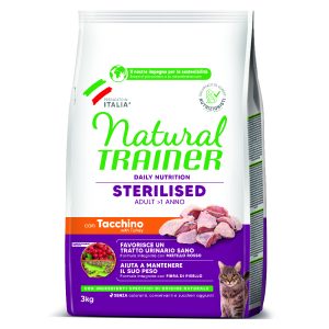 Natural Trainer Adult Sterilised Pavo - Alimento Seco de Pavo para Gatos Esterilizados