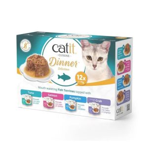 Catit Cuisine Dinner Pescado Pack Variado - Comida Humeda para Gatos - 12 x 75 g