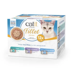 Catit Cuisine Fillet Atun Desmenuzado para Gatos Pack Variado - 12 x 75 g