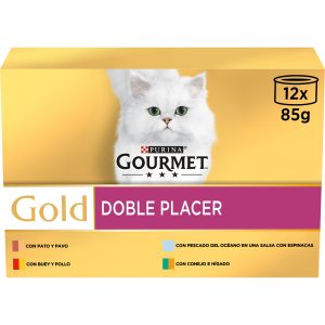 Purina Gourmet Gold Doble Placer Pack Surtido - Comida Humeda para Gato - 12x85 g