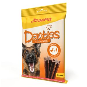 Josera Denties con Pato y Zanahoria - Cuidado Dental de Perros con Pato y Zanahoria - 7 Sticks (180 g)