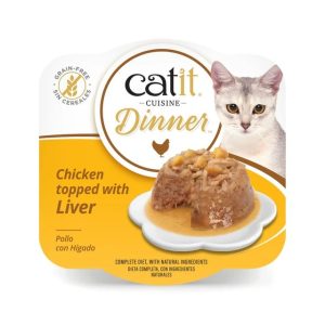 Catit Cuisine Dinner Pollo con Higado - Comida Humeda para Gatos - 75 g