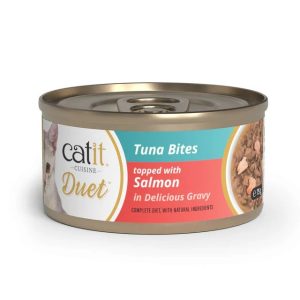 Catit Cuisine Duet Atun con Salmon - Duo de Carne con Toppings para Gatos - 75 g
