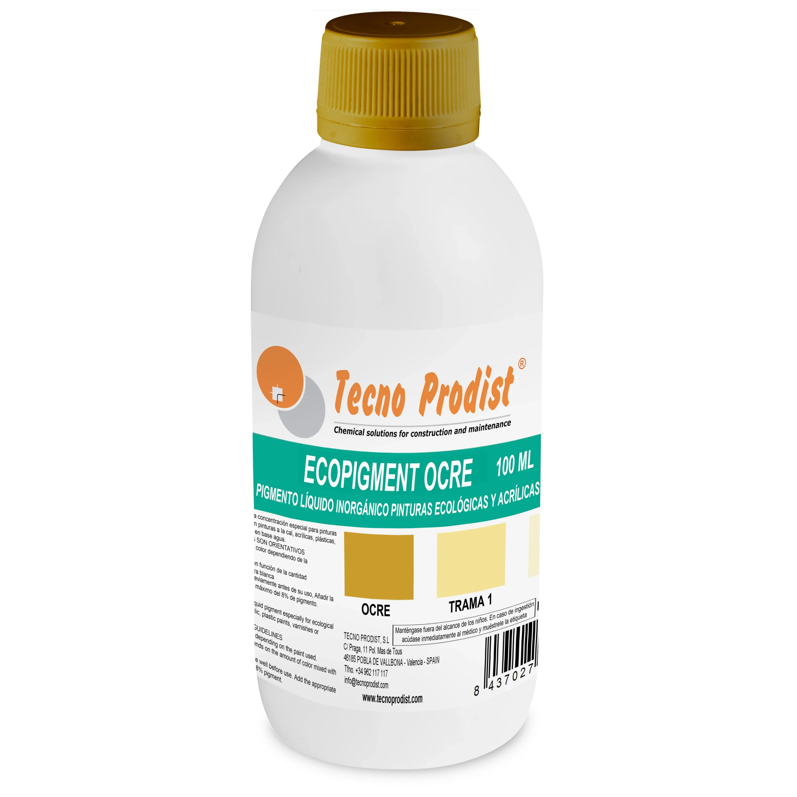 Tecno Prodist ECOPIGMENT - Tintes líquidos Inorgánicos para Pinturas Ecológicas, barnices y pinturas al agua