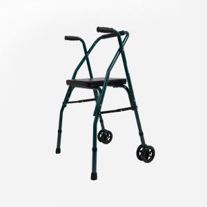 Sanitec Andador Plegable con Asiento - Andador Plegable con Estructura de Aluminio Ligero