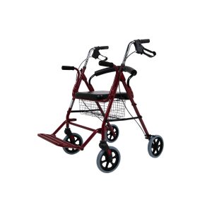 Sanitec Rollator de Aluminio con Frenos en Empuñadura y Reposapies