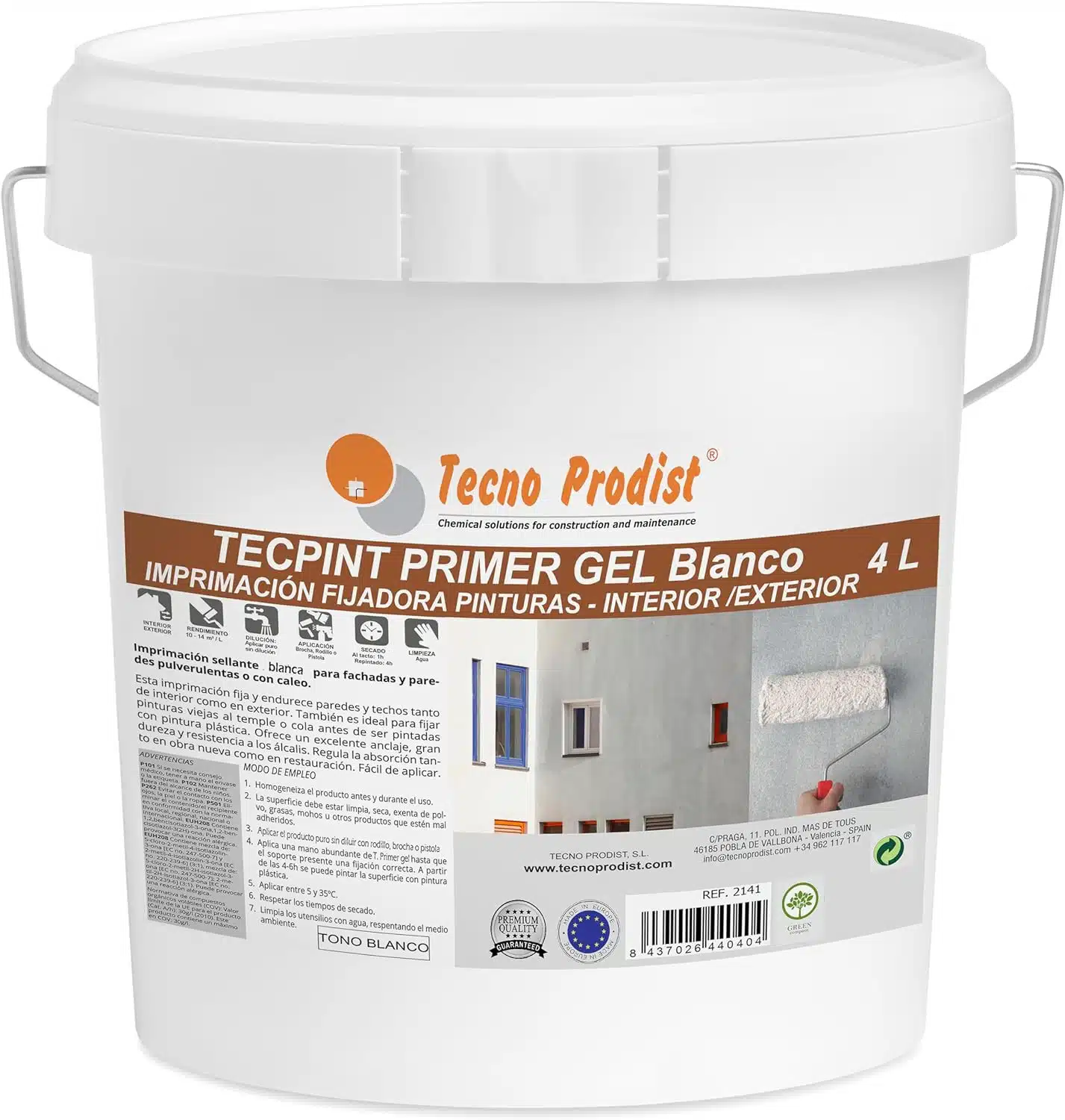Tecno Prodist Tecpint Primer Gel - Fijador al Agua en Gel (BLANCO)