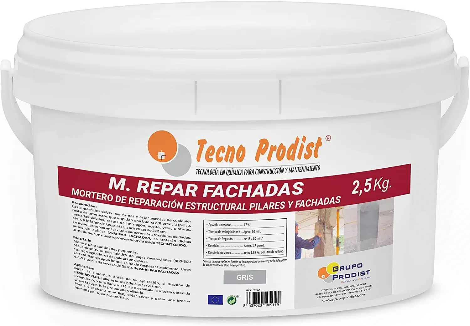 M - Repar Fachadas - Mortero Reparación para Fachadas, Cornisas, Pilares