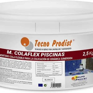 Tecno Prodist M-Colaflex Piscinas - Mortero Adhesivo y Flexible para Colocación de Gresite y Cerámica en Piscinas
