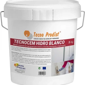 TECNO PRODIST Tecnocem Hidro Blanco - Mortero Hidrófugo, Transpirable E Impermeable de Capa Gruesa