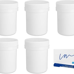 Tarro Blanco 150 Ml Tapa Disco Precinto – Tapa de Rosca – Uso Alimentario, Cosmético E Industrial + Kit Etiquetado