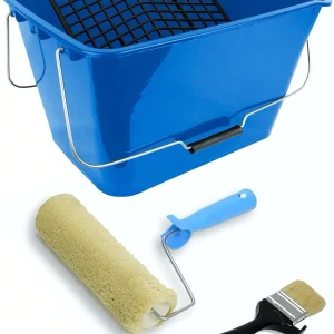 TECNO PRODIST Kit Piscinas de Tecno Prodist – Rodillo de Felpón con Cubeta, Rejilla y Brocha - Especial para Piscinas y Piedra de Coronación