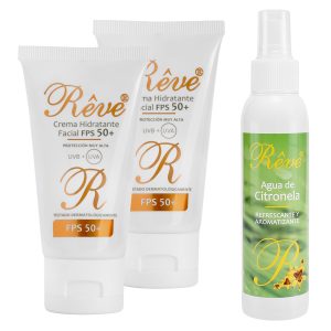 Pack Reve 2 Crema Hidratante Facial Fps 50+ Alta Protección – 50 Ml + 1 Reve Colonia de Citronela – 125 Ml