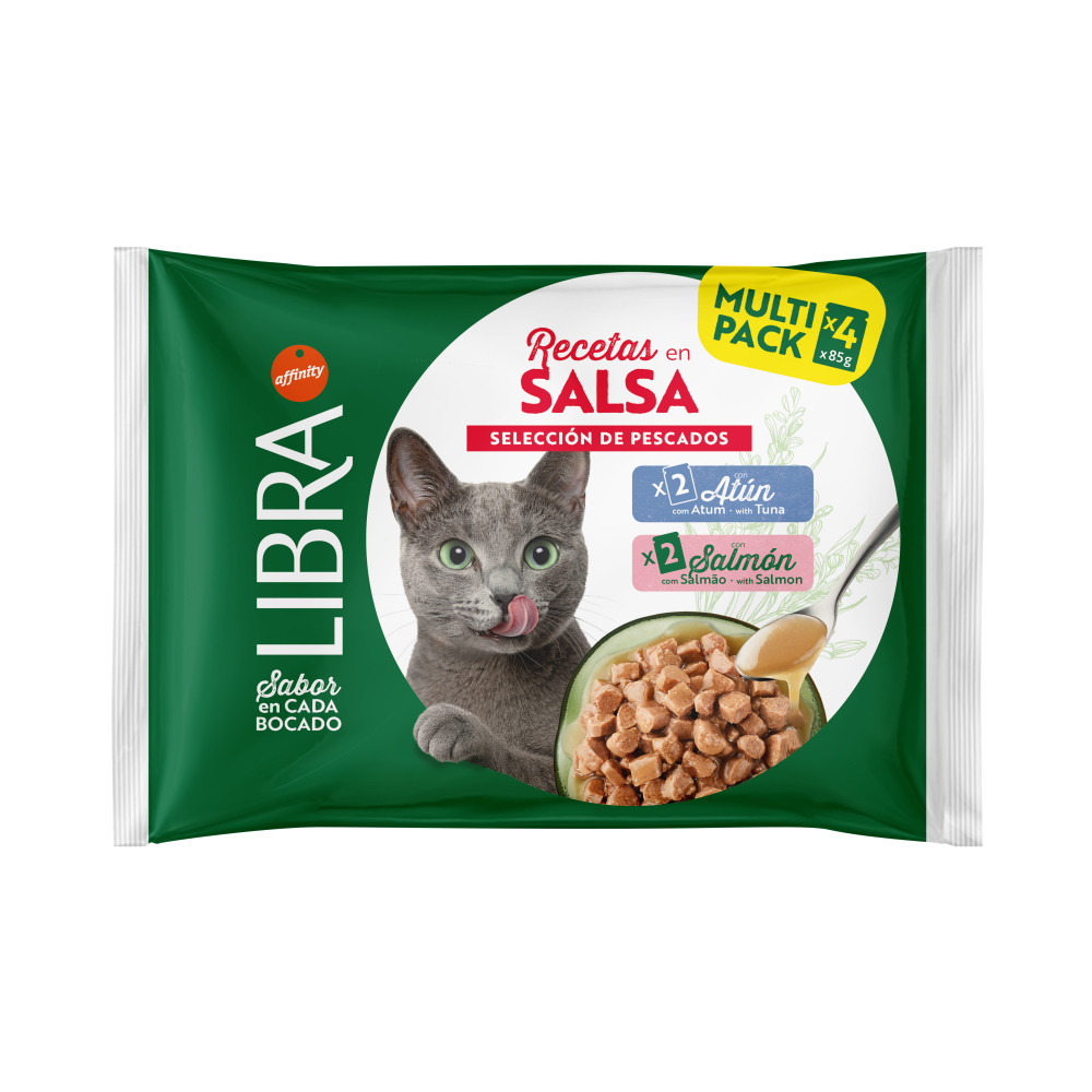 Libra Recetas en Salsa - Selección Pescados - 2 Atún y 2 Salmón (0,34 Kg)