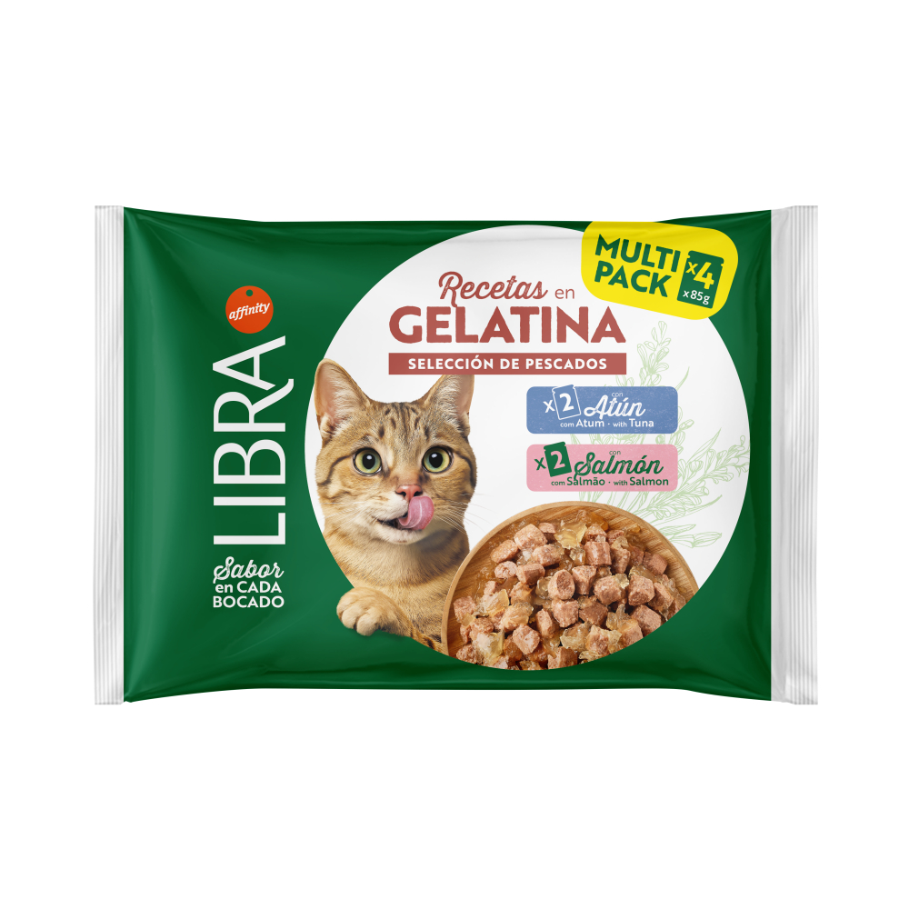 Libra Recetas en Gelatina - Selección Pescados - 2 Atún y 2 Salmón (0,34 Kg)