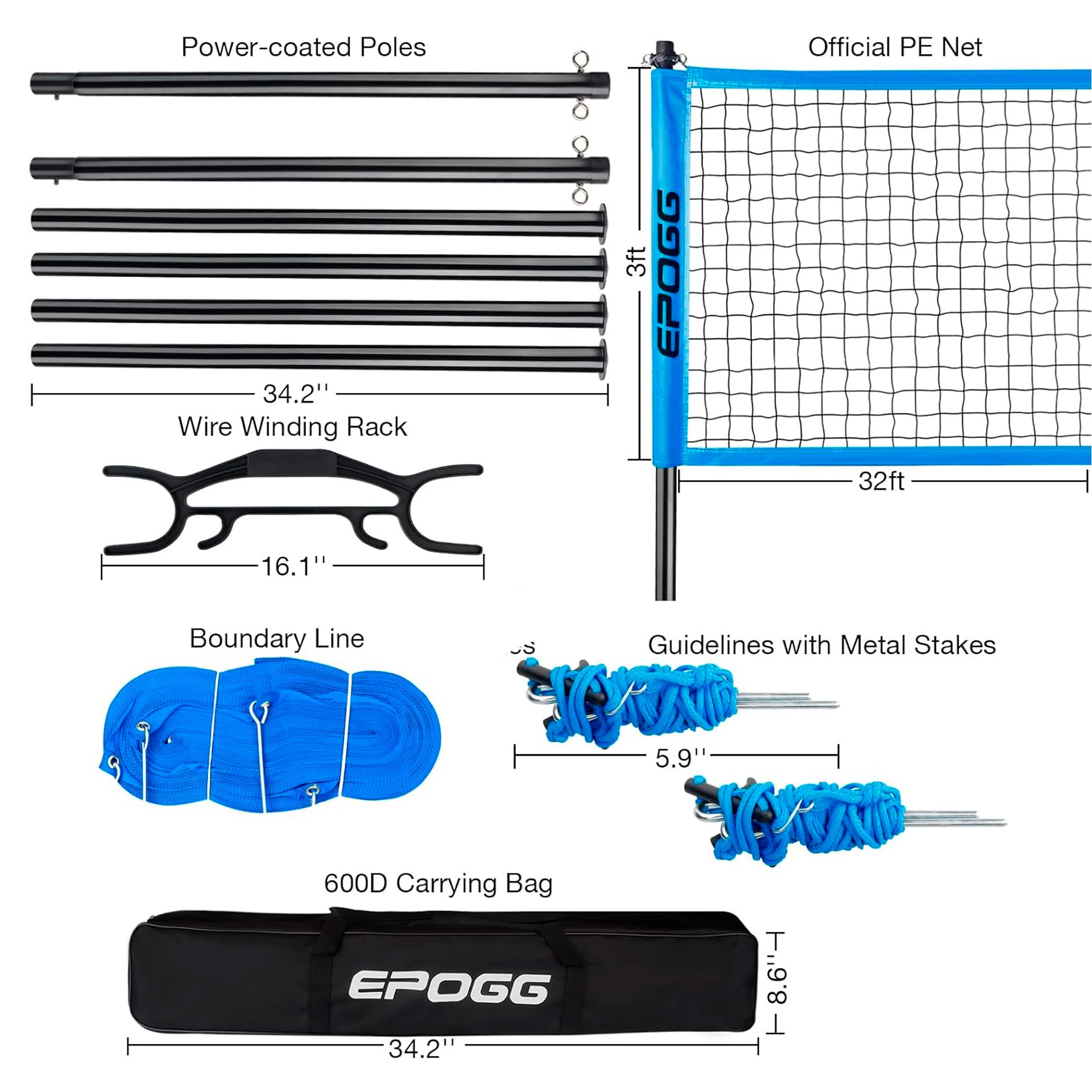 SET DE VOLEY PLAYA (NO INCLUYE BALÓN NI BOMBA) - Imagen 2
