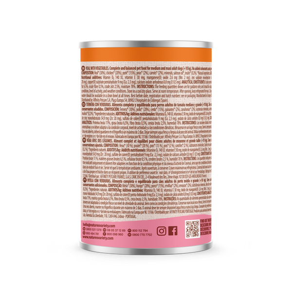 Nature's Variety Paté de Ternera con Verduras para Perros Adultos Medium/Maxi - 400 g - Imagen 2