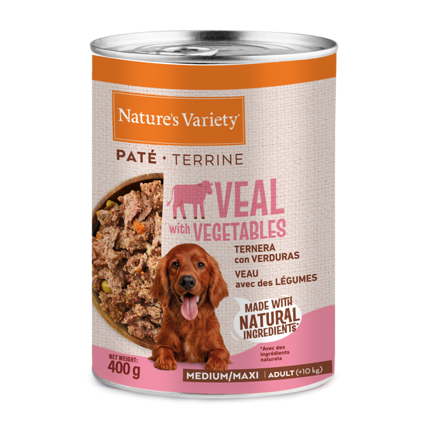 Nature's Variety Paté de Ternera con Verduras para Perros Adultos Medium/Maxi - 400 g