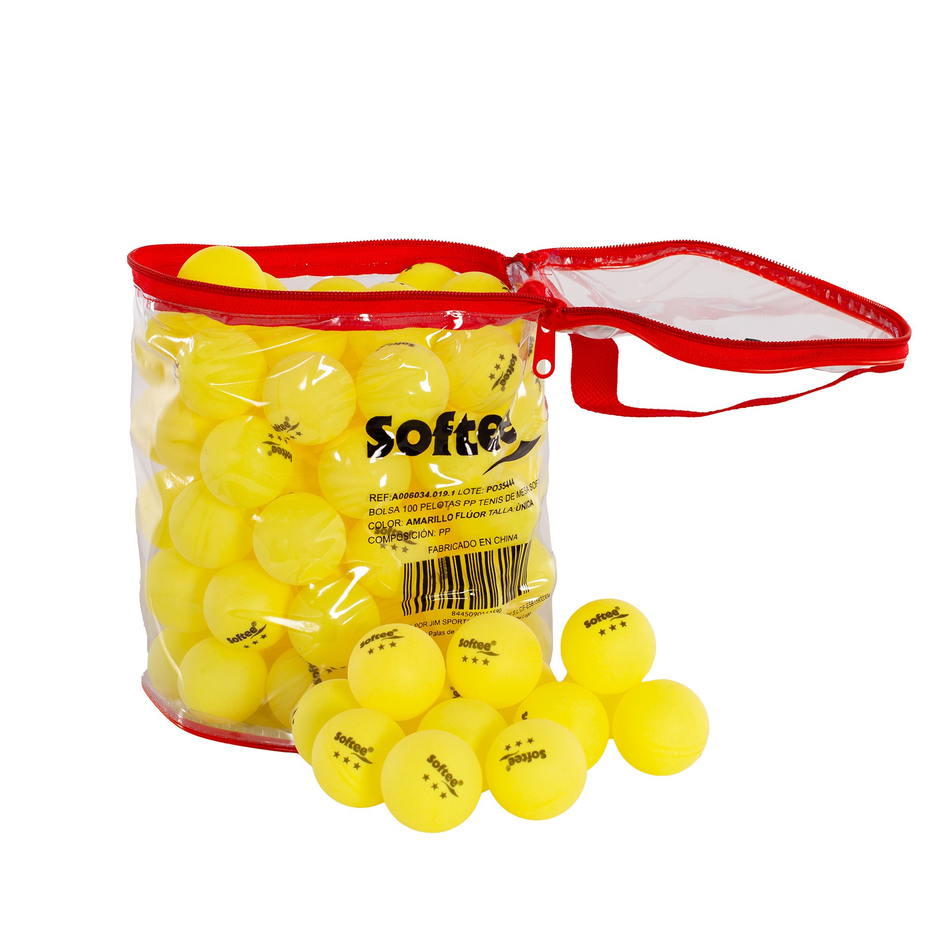 BOLSA 100 PELOTAS PP TENIS DE MESA SOFTEE - Imagen 2
