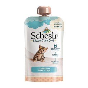 Schesir Kitten Atún en Crema - Alimento Completo para Gatitos de Atún - 150 g