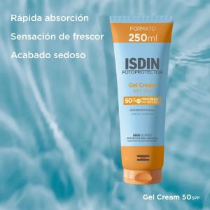 Isdin Gel Cream Wet Skin SPF 50 - Protector Solar Corporal con Text - 250 mlural Gel Crema