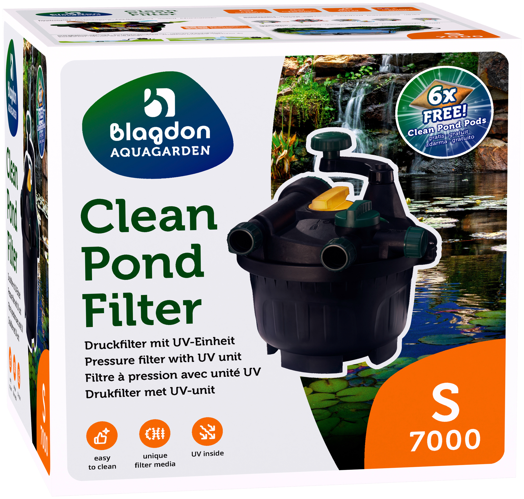 Blagdon Aquagarden Clean Pond Filter S (7000) - Filtro presurizado para estanques para obtener agua limpia y saludable.