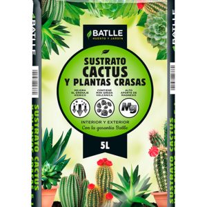 BATLLE Sustrato Cactus y plantas grasas 5L - Sustrato aireado cactus saludables
