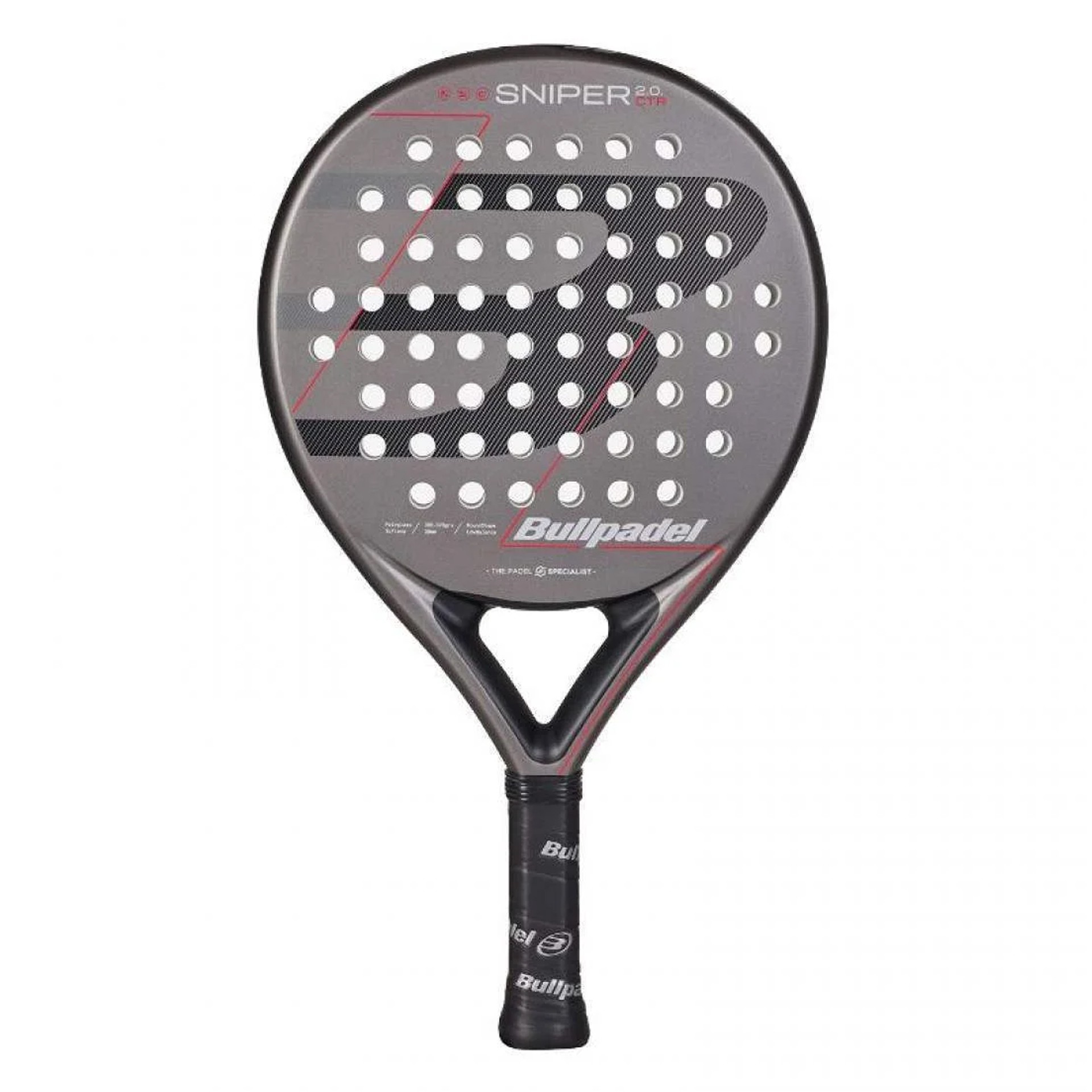 PALA DE PÁDEL BULLPADEL SNIPER 2.0 CONTROL GRIS OSCURO 2026 - Imagen 4