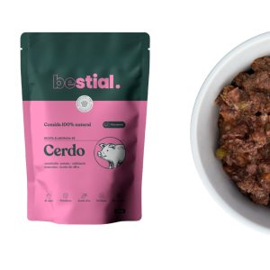 Bestial Menu Cocinado de Cerdo - Comida 100 % Natural para Perros de Cerdo - 400 g