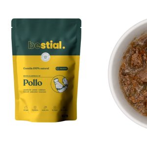 Bestial Menu Cocinado de Pollo - Comida 100 % Natural para Perros de Pollo - 400 g